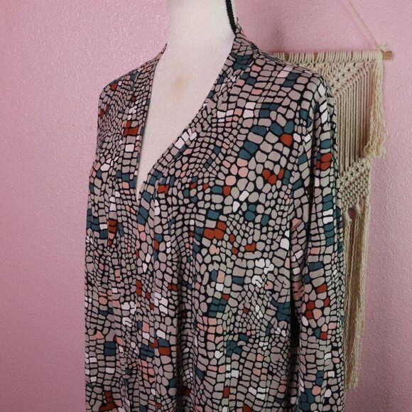 LOGO Lori Goldstein | Long Duster Open Front Cardigan Large Jersey Knit - Picture 4 of 8